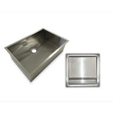 Cuba De Inox 35x35 Quadrada Cozinha Gourmet + Lixeira De 5l