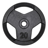 Anilha Olímpica P/halteres 20kg C/ 3 Pegadas 51mm Crossfit Cor Preto