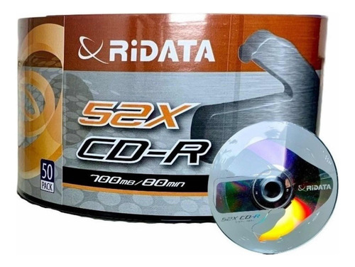 600 Mídias Cd-r Ridata Logo 700 Mb 80 Minutos 52x - Ritek