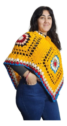 Poncho Elii Crochet Artesanal Adultos Lana