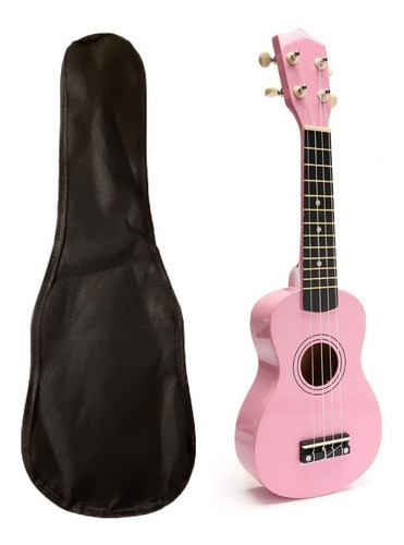 Ukelele De Madera Soprano Con Funda Manual Y Lecciones