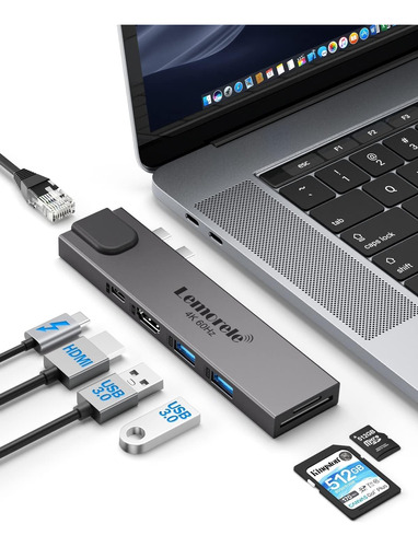 Adaptador Macbook Pro Usb C, Usb 3.0, Ethernet, Hdmi, Sd/tf 