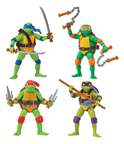 Set 4 Tortugas Ninja Turtles Tmnt Mutant Mayhem Caos Mutante