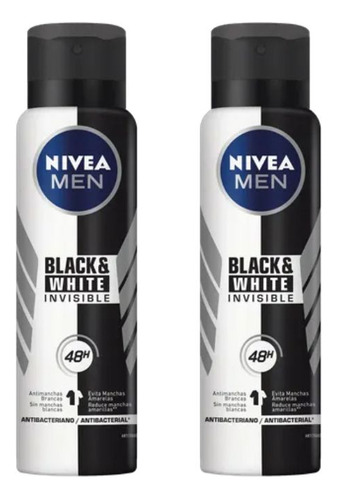 Desodorante Aero Nivea 150ml Black White Invisible-kit2un