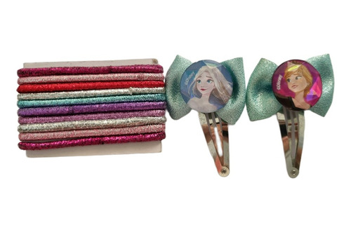 Set Colet + Moños Pinches Para El Pelo Niña Diseño Frozen