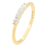 Anillo Churumbela Para Dama Cristales Swarovski Oro 14k Lam