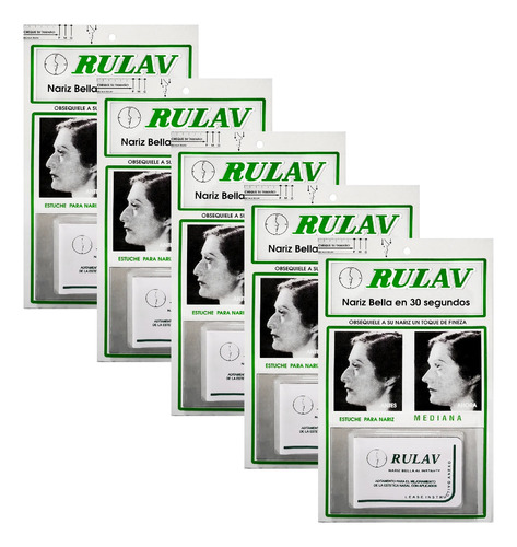 5 Pares Corrector Nasal Respingador Rulav Grande 3.2 Cm 