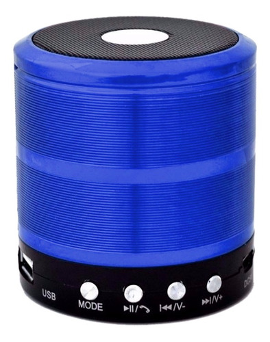 Alto-falante Mini Speaker Ws-887 Com Bluetooth Azul 