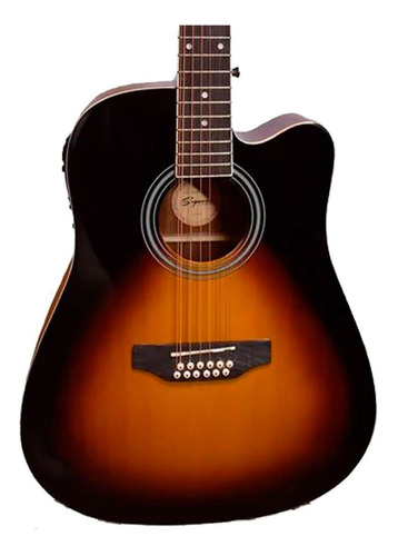 Segovia Sgc12sb Sunburst Guitarra Electroacustica Texana