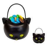 Party Store - Mini Balde Caramelera Gato Negro Halloween