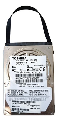 Disco Rígido Interno 2,5  160 Gb Netbook Toshiba Mk1652gsx