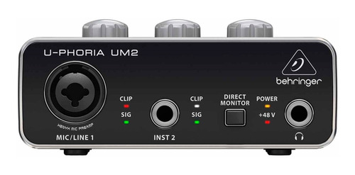 Interface De Áudio Usb U-phoria Um2 Behringer De 48 Khz