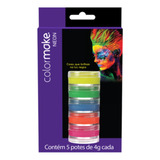 Tinta Para Rosto Neon 5 Cores Maquiagem Walloween Carnaval!