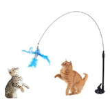 Brinquedo Interativo Gato Varinha Peixe Vara Ventosa Fixa