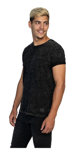 Remera Manga Corta Black Washed Rever Pass