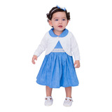 Roupa De Bebê Menina Vestido Com Bolero E Tiara 100% Algodão