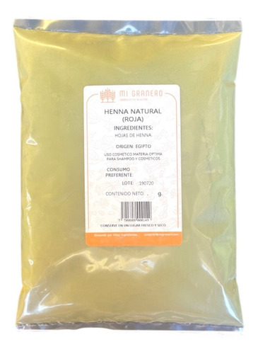 Henna En Polvo Natural 250 G Granel 