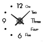 Reloj De Pared 3d Letras Mid Moderno Colores Black - Silver