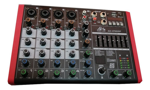 Mixer Audioking Vp6dsp Usb/bt/dsp/graba En Vivo + Envio