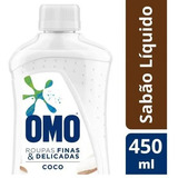 Lava-roupas Líquido Omo Roupas Finas E Delicadas Coco 450ml