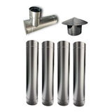 Chaminé Para Fogão A Lenha Inox  Kit Completo 120mm