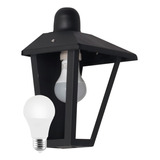 Farol Colonial De Pared De Chapa Exterior + Lampara Led 9w