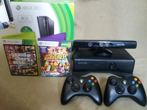 Xbox 360 + 2 Controle + Kinect + Gta 5 + Outro Jogo Garantia