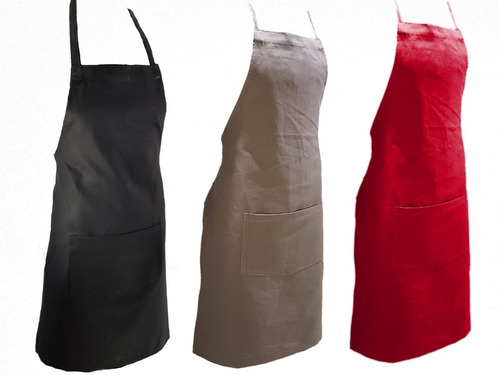 Pack 10 Delantal Gabardina 8oz Con Bolsillo Super Oferta