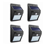 Lampara Led Solar Reflector Exterior Jardin Sensor Luz 4 Pzs