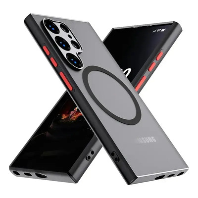 Funda Para Samsung Dorso Mate Diseño Con Magsafe Y Protege Cámaras Para S26\u002Fs25\u002F24\u002F23\u002F22\u002F21 A05\u002F06\u002F14\u002F16\u002F25\u002F35\u002F36\u002F54\u002F55\u002F56 Negro S25 Ultra | Envío gratis