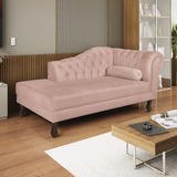 Diva Recamier Dora 160cm Lado Esquerdo Suede Rose Cewt