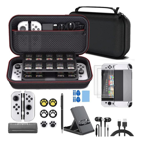 Estuche Protector Para Nintendo Switch Oled Kit De Accesorio