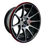 Rines 14x7 4-100 Cóncavo Filo Rojo Chevy Tsuru Mk1 Mk2 Msi