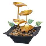 Cascada Interior Golden Lotus Leaf Natural River Rocks Para