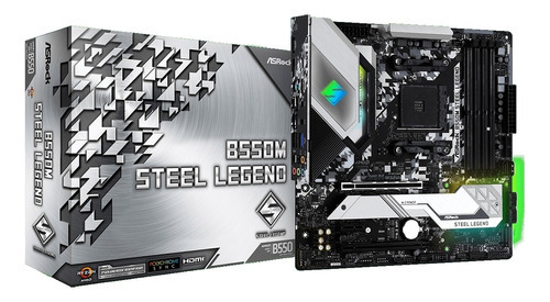 Placa Mãe Asrock B550m Steel Legend Am4 Ddr4 Matx 3200mhz