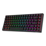 Teclado Gamer Bluetooth Royal Kludge Rk84 Qwerty Royal Kludge Red Inglés Us Color Negro Con Luz Rgb