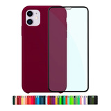 Capinha Silicone Aveludada Compatível iPhone 11 + Película3d