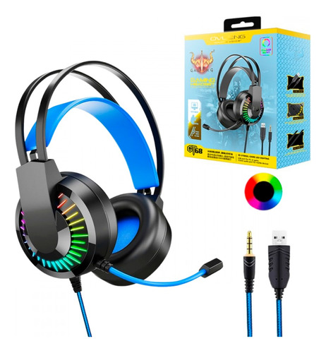 Headset Ovleng Gamer Gt68 Com Led P2 + Usb