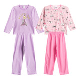 Kit 2 Pijamas Infantil Moletinho Inverno Manga Longa Criança