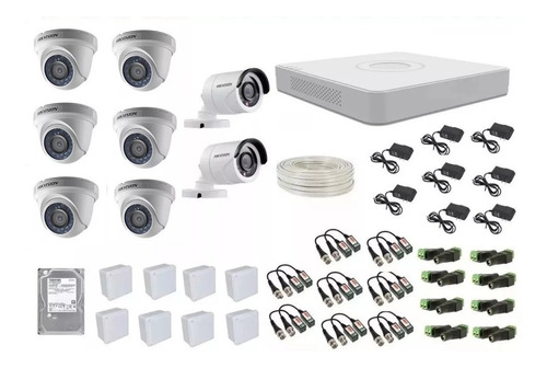 Kit 8 Camaras De Seguridad Hikvision Hd Disco Duro 1 Tera 