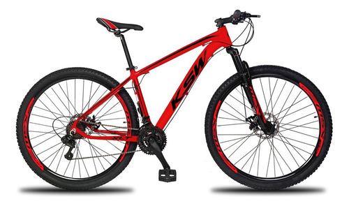 Bicicleta  Ksw 2020 Xlt 2020 Aro 29 19  27v Freios De Disco Hidráulico Câmbios Gta/sunrum Cor Vermelho/preto