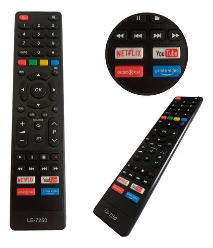 Controle Tv Compatível Philco Netflix Youtube 7250