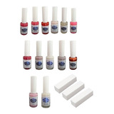 Kit Sancion Angrey 13 Cores Variadas Esmaltes +bloco Polidor