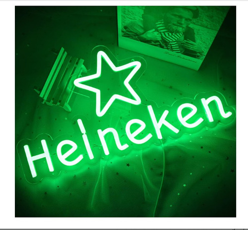Letrero Led Neon Helneken Bar Cerveza Disco 40*22cm Luminoso