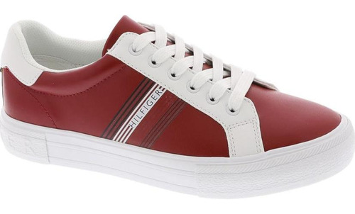 Tenis Tommy Andrei Rojo Con Blanco 100% Original Para Dama 