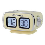 Reloj Despertador Con Pantalla Lcd Y Radio Am/fm.color Crema