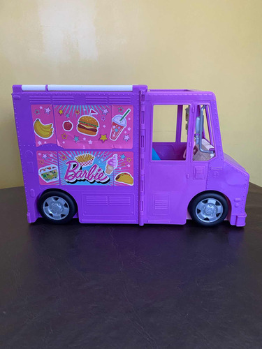 Barbie Vehículo Food Truck Camión Con Accesorios Violeta