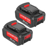 2 Baterias Litio Para Dewalt 20v De 6 Ah Amp Compatible Pila