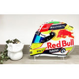 Cuadro Casco De Checo Pérez F1 Cuadro De Acrílico C/ Bases