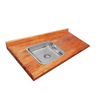 Mesada 100x60 Madera  Eucalipto Bacha Simple Ee37 Johnson